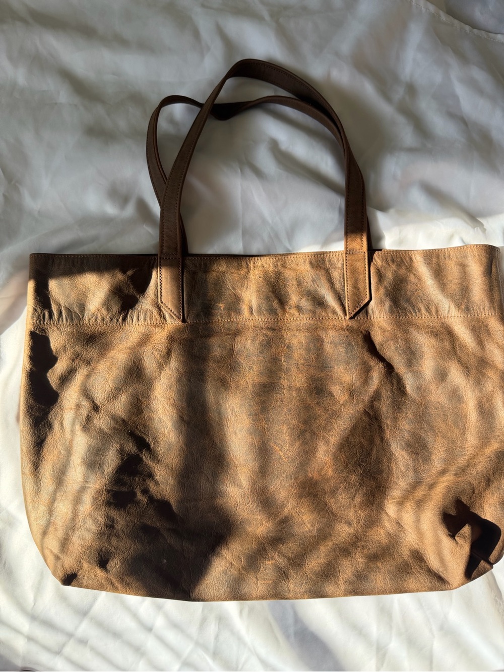 Satchel tote bag in brown